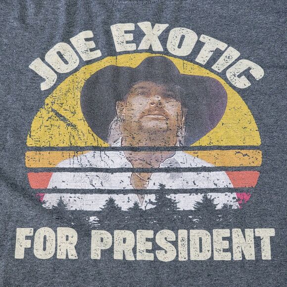 Joe Exotic Graphic SS Tee Dark Grey "For President" - Size XL - Picture 1 of 5